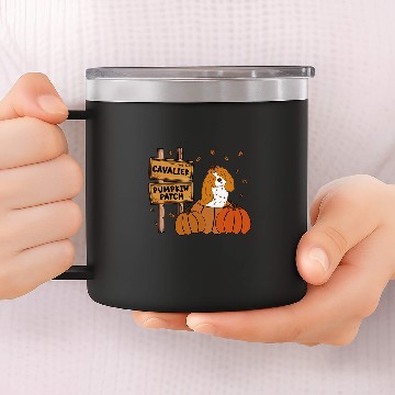 Discover Cavalier King Charles Spaniel Pumpkin Patch Thanksgiving 2 14oz Stainless Steel Tumblers