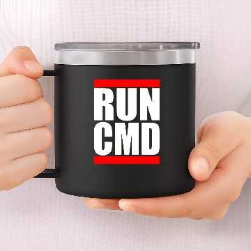 Discover Run CMD Funny Software Developer Programmer 1 Zip 14oz Stainless Steel Tumblers