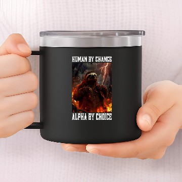 Discover Sloth Pet Alpha Sloth Cringe Meme Funny Cringy Animal 14oz Stainless Steel Tumblers
