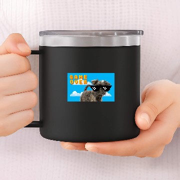 Discover 8Bit Game Over Affenpinscher 14oz Stainless Steel Tumblers