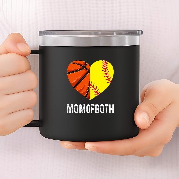 Discover Basketball Softball Mom of Both Baseball Tees 14oz Stainless Steel Tumblers