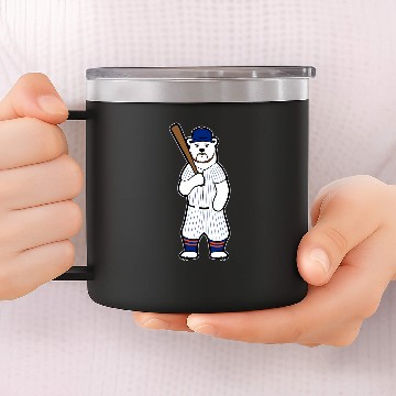 Discover Baseball Polar Bear Pete Baseball Tees 14oz Stainless Steel Tumblers