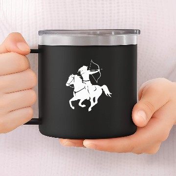 Discover Equestrian Mounted Archery NickerStickers Horse 14oz Stainless Steel Tumblers