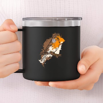 Discover robin bird park nature bird fan birdwatcher 14oz Stainless Steel Tumblers