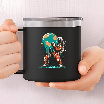 Discover Astronaut Earth Space Earth Day Awareness Baseball Tees 14oz Stainless Steel Tumblers