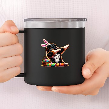 Discover Dabbings Easter Bunny Landseer Newfoundland Dog Baseball Tees 14oz Stainless Steel Tumblers