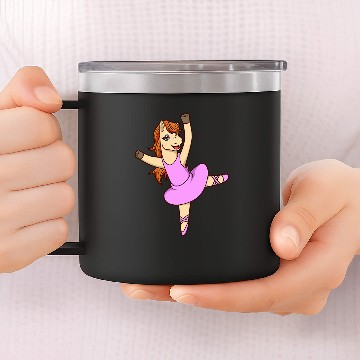 Discover Comic horse dances ballet ballerina 14oz Stainless Steel Tumblers