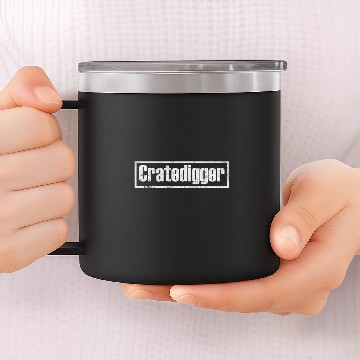 Discover Cratedigger Hoarding Collecting Vinyl Records 14oz Stainless Steel Tumblers