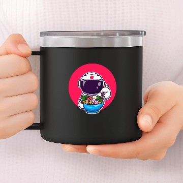 Discover Astronaut Eats Ramen Anime Space Baseball Tees 14oz Stainless Steel Tumblers