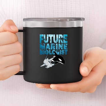 Discover Hammerhead Shark and Orca Future Marine Biologist Gift ocean Zip 14oz Stainless Steel Tumblers