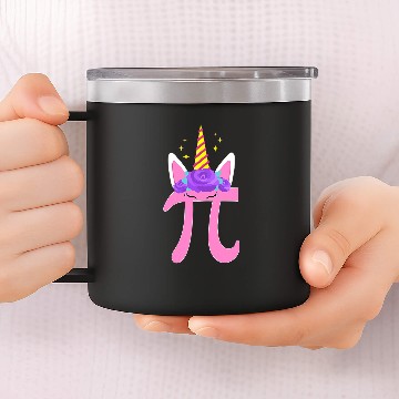 Discover Womens Cute Unicorns Face Pi Day Math Geek Baseball Tees 14oz Stainless Steel Tumblers