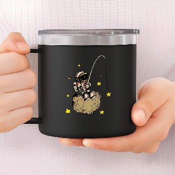 Discover Astronaut Fishing 14oz Stainless Steel Tumblers