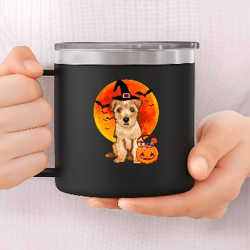 Discover Dog Halloween Norfolk Terrier Jack O Lantern Pumpkin Baseball Tees 14oz Stainless Steel Tumblers