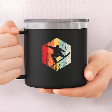 Discover Skiing Ski Snowboarding retro style snowboarder Baseball Tees 14oz Stainless Steel Tumblers
