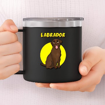 Discover Cute Chocolate Labrador Retriever Baseball Tees 14oz Stainless Steel Tumblers