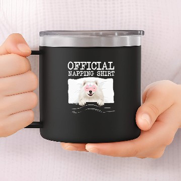 Discover Dog Samoyed Official Napping Sleeping Samoyed Baseball Tees 14oz Stainless Steel Tumblers