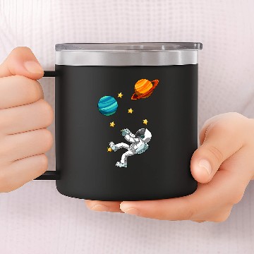 Discover Funny Rock Climbing Astronaut Zip 14oz Stainless Steel Tumblers