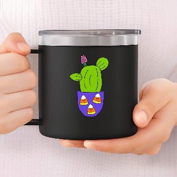 Discover Cactus In Halloween Candy Corn Pot Baseball Tees 14oz Stainless Steel Tumblers