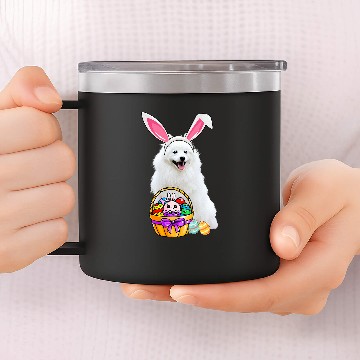 Discover Easter Egg Funny American Eskimo Dog Easter 14oz Stainless Steel Tumblers