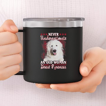 Discover Never underestimate an old woman with a Great pyrenees Baseball Tees 14oz Stainless Steel Tumblers