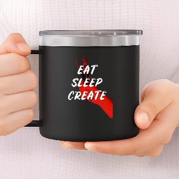 Discover Eat Sleep Create Motivated Artist Painter Baseball Tees 14oz Stainless Steel Tumblers