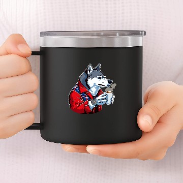 Discover Husky Coffee Funny Dog Beverage Zip 14oz Stainless Steel Tumblers