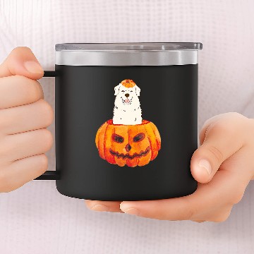 Discover Great Pyrenees Pumpkin PYR Dog Halloween Baseball Tees 14oz Stainless Steel Tumblers