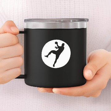 Discover Handball Handballer Circle Baseball Tees 14oz Stainless Steel Tumblers