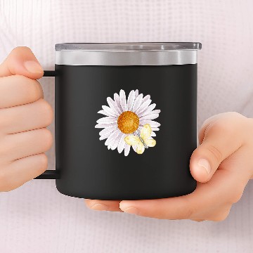 Discover Spring Time Flower and Butterfly 14oz Stainless Steel Tumblers