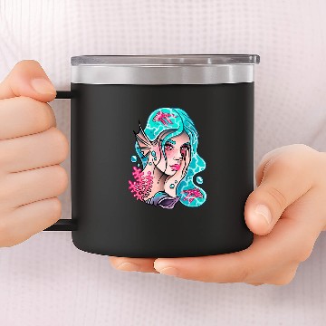 Discover Gothic the four elements goddess Goth Art Water 14oz Stainless Steel Tumblers