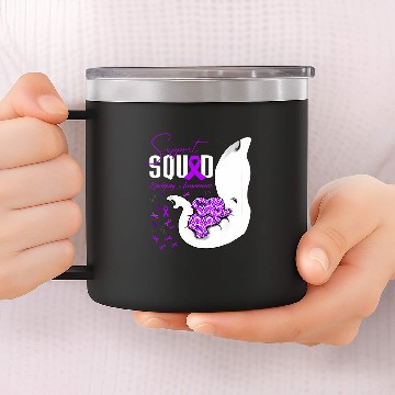 Discover Epilepsy Awareness Support Squad Elephant Baseball Tees 14oz Stainless Steel Tumblers