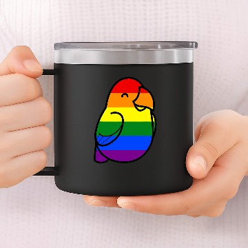 Discover Too Many Birds Rainbow Pride Parrot Pattern 14oz Stainless Steel Tumblers