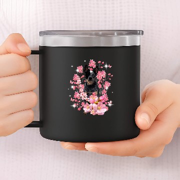 Discover Heeler Cherry Blossom Flowers 14oz Stainless Steel Tumblers