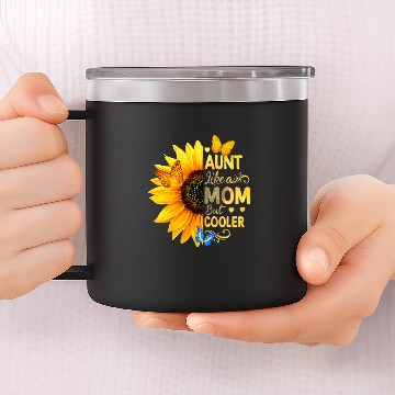 Discover Sunflower Butterfly Aunt Like A Mom But Cooler Baseball Tees 14oz Stainless Steel Tumblers