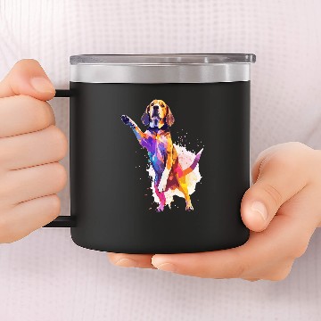 Discover Dog Dance Competition Funny Dancing Beagle Dog 14oz Stainless Steel Tumblers