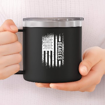 Discover Dog Beagle Us Flag Baseball Tees 14oz Stainless Steel Tumblers