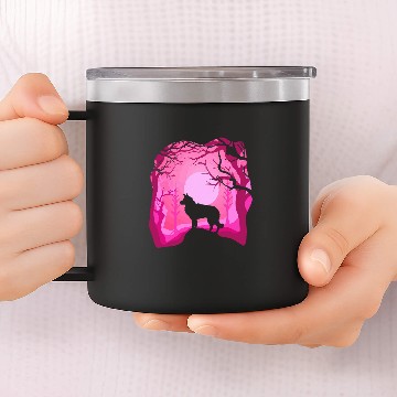 Discover Border Collie Retro Pink Border Collie Dog 14oz Stainless Steel Tumblers