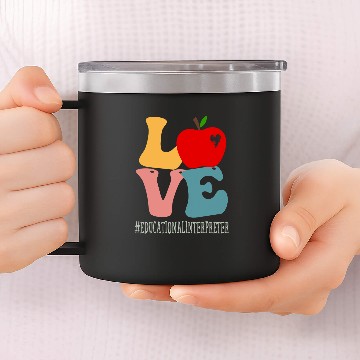 Discover Educational Interpreter Love Apple Groovy Back To School Baseball Tees 14oz Stainless Steel Tumblers