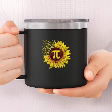 Discover Sunflower Math Nerd Teacher   Pi Symbol T   Pi Day Baseball Tees 14oz Stainless Steel Tumblers
