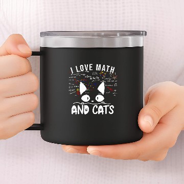 Discover Math Nerd Math Teacher Cat Lover I Love Math And Cats 25 14oz Stainless Steel Tumblers