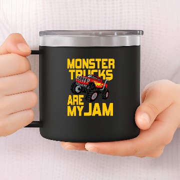 Discover Monster Trucks Are My Jam vintages Retro 210 14oz Stainless Steel Tumblers