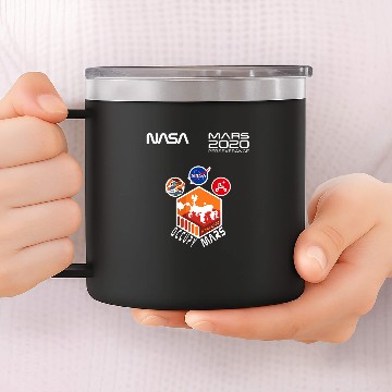 Discover Lacrosse Gift NASA Mars 2Perseverance Occupy Insignia Worm Logo 14oz Stainless Steel Tumblers