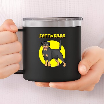 Discover Cute Rottweiler 14oz Stainless Steel Tumblers