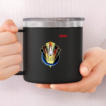 Discover Lacrosse Gift NASA Space Shuttle Program Worm Logo 14oz Stainless Steel Tumblers