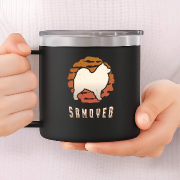 Discover Dog Samoyed vintages Retro Classic Dog Sunset Baseball Tees 14oz Stainless Steel Tumblers