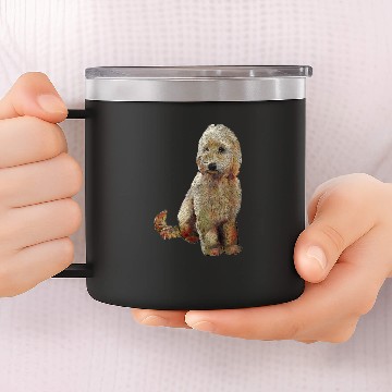 Discover Golden Doodle Dog 14oz Stainless Steel Tumblers