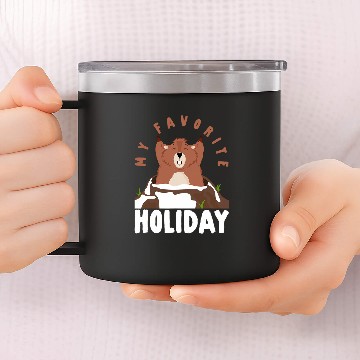 Discover My Favorite Holiday Ground Pig Squirrel Groundhog Baseball Tees 14oz Stainless Steel Tumblers