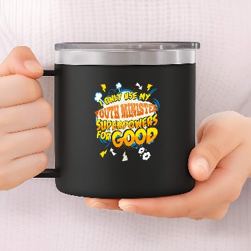 Discover Funny Youth Minister Superpowers Gag Baseball Tees 14oz Stainless Steel Tumblers