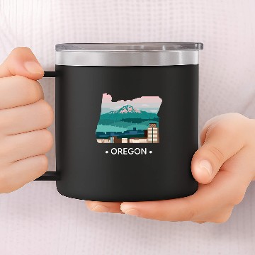 Discover Oregon The Beaver State 14oz Stainless Steel Tumblers