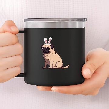 Discover Funny Easter Pug Dog Easter puggy Cute Pug Lover Zip 14oz Stainless Steel Tumblers